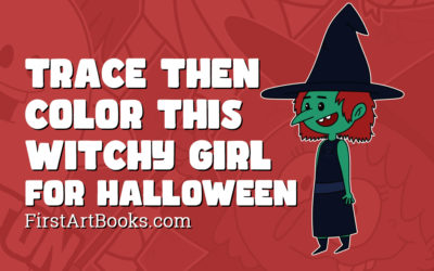 Trace Then Color This Witchy Girl — A Free Halloween Kid’s Activity Page