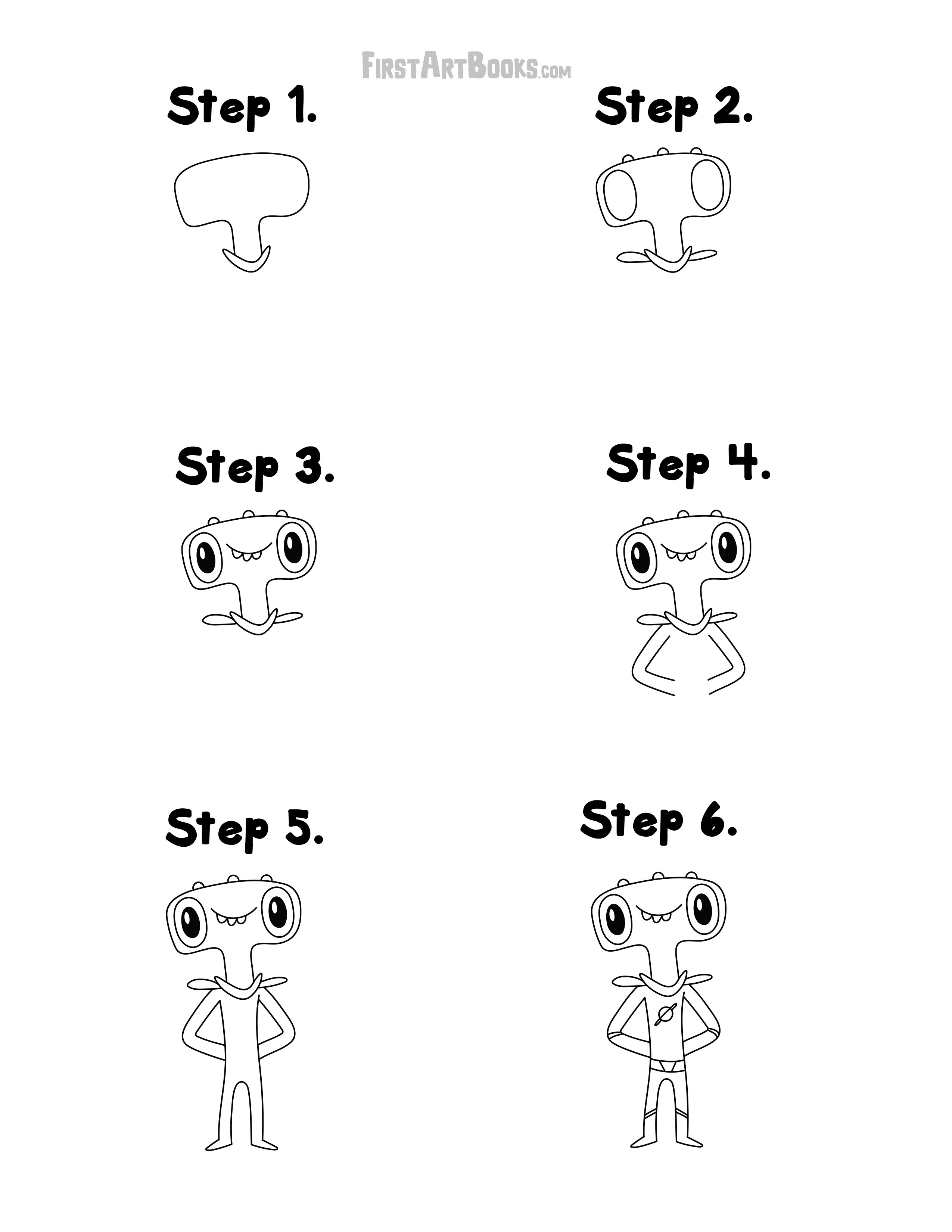 How to Draw A Cartoon Alien