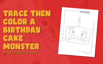 Free Tracing Page – Birthday Cake Monster
