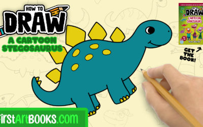 How to Draw A Cute Cartoon Stegosaurus Dinosaur – A Video Drawing Tutorial