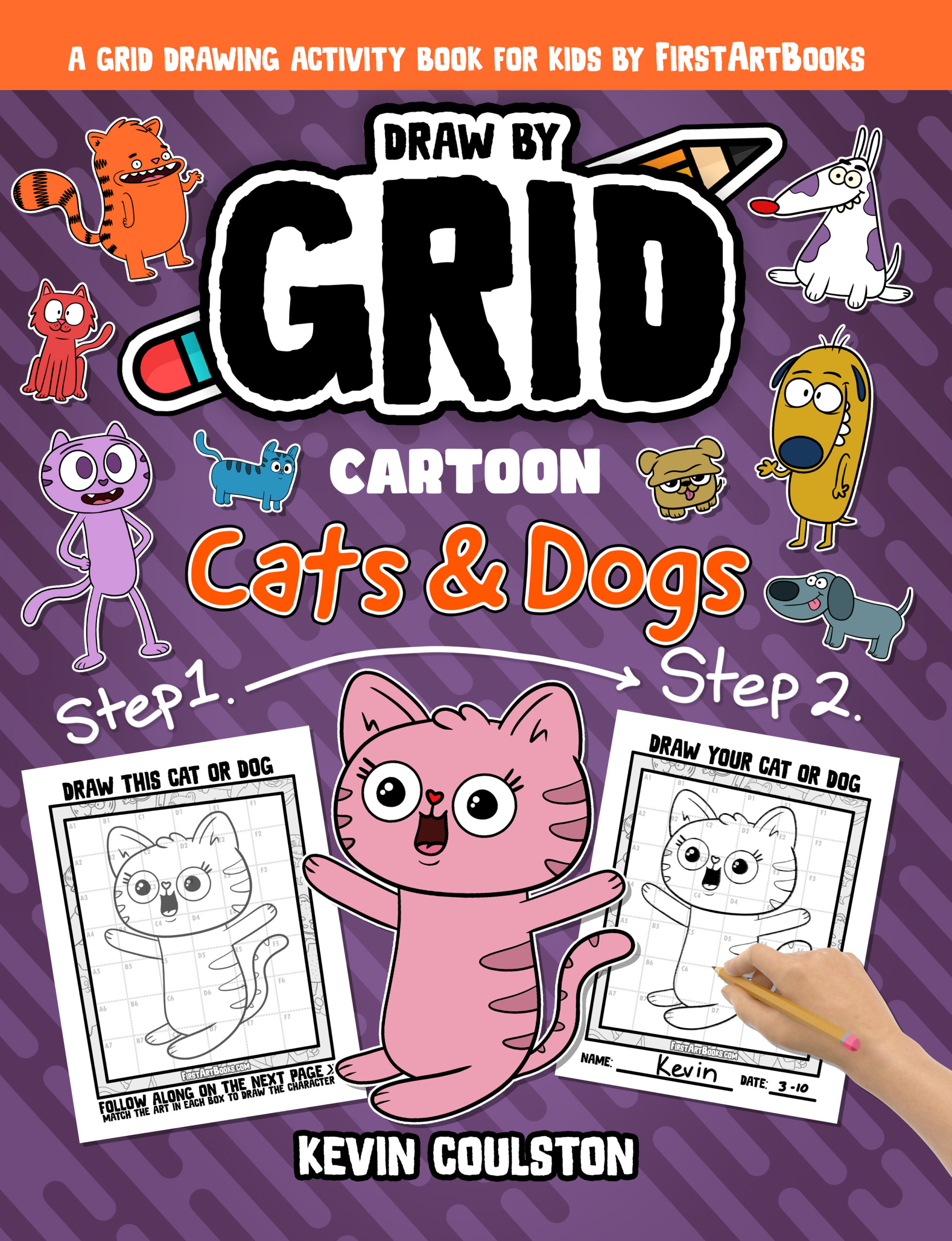 Draw by Grid: Cats & Dogs