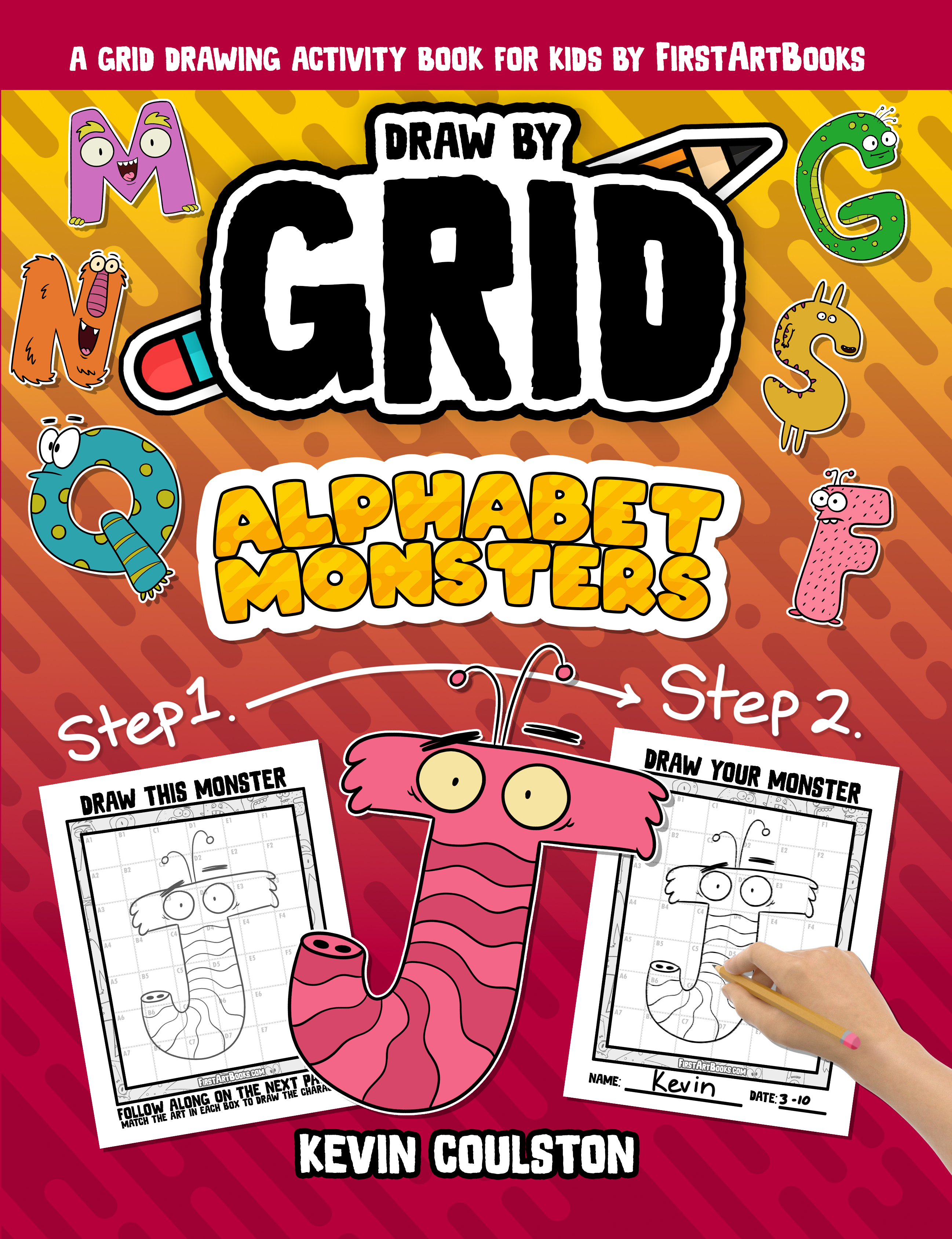 Draw by Grid: Alphabet Monsters