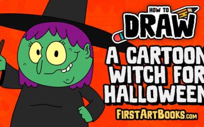 How to Draw A Cartoon Witch for Halloween – A Free Kid’s Activity Page