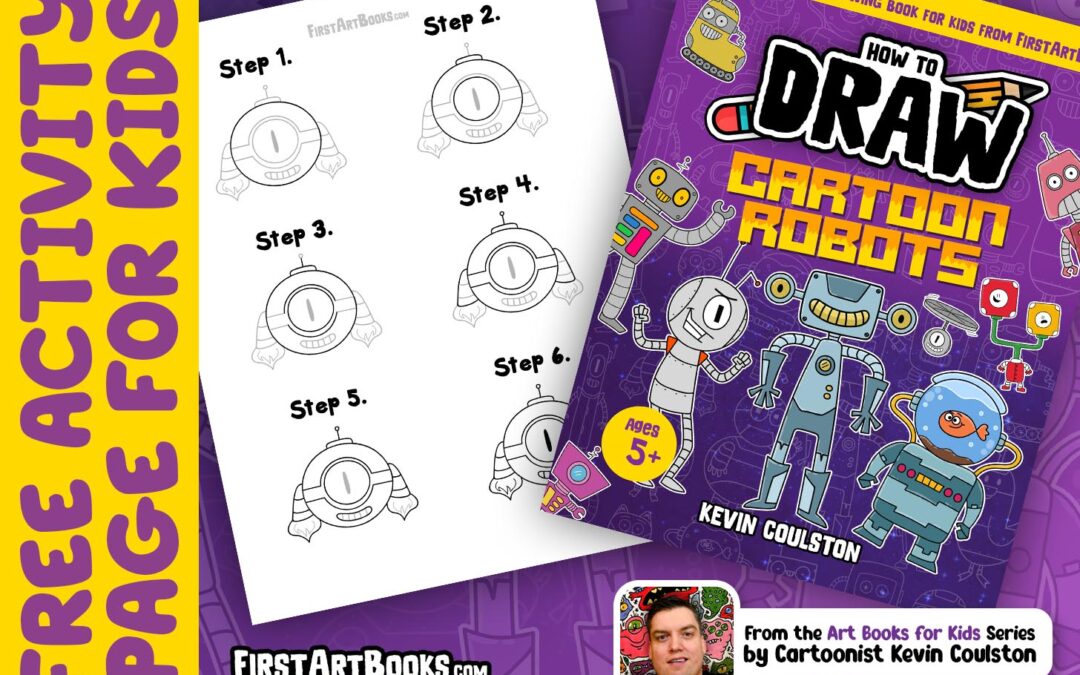 Free Activity Page: How to Draw A Flying Robot | Sci-fi Cartoon Drawing Lesson