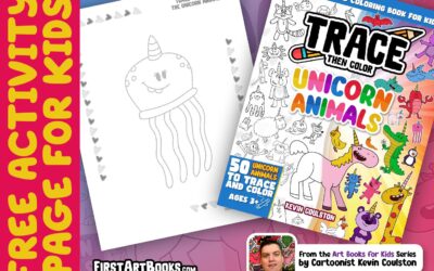 Free Activity Page: Trace Then Color a Unicorn Jellyfish | A Cute Coloring Page