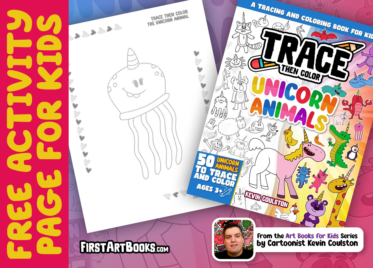 Unicorn Jellyfish Tracing Page