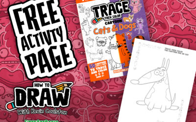 Trace & Color A Cartoon Dog! (Free Activity Page)