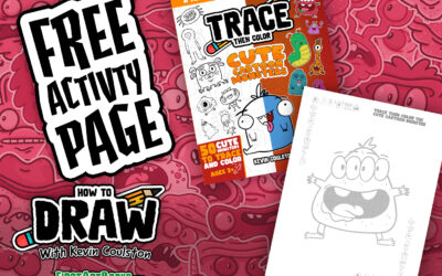 Trace & Color A Cute 4-Eyed Monster! (Free Activity Page)