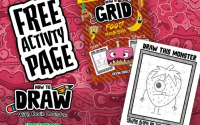 Draw by Grid: Strawberry Monster (Free Activity Pages)