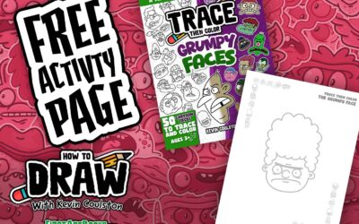 Trace Then Color A Grumpy Cartoon Face (Free Activity Page)