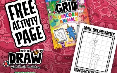 Free Activity Page: How to Draw a Giraffe with a Unicorn Horn | A Grid Drawing Worksheet For Kids