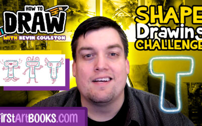 Video Drawing Tutorial: Shape Drawing Challenge #3 | Turn 1 Shape into 3 Characters | Shape Drawing Book for Kids