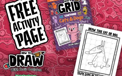 Free Activity Page: Cartoon Dog Drawing Tutorial | Draw by Grid | A Fun Art Activity for Kids