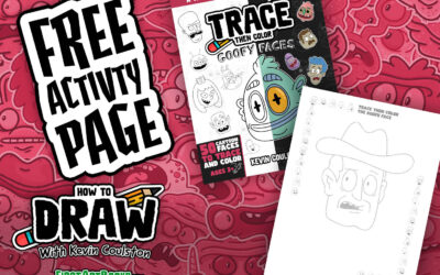 Free Activity Page: Cowboy Coloring Page | Trace Then Color: Goofy Faces Sample Page | All-Ages Drawing