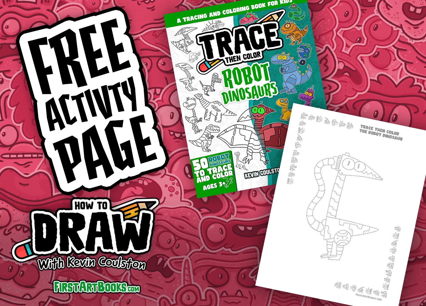 Robot Dinosaur Coloring Page