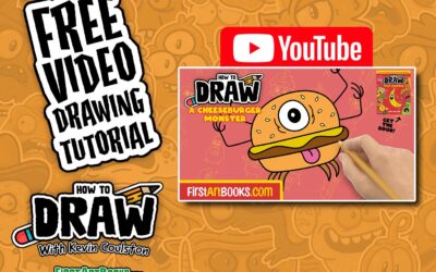 Video Drawing Tutorial: How to Draw A Cheeseburger Monster | Fun All-Ages Drawing Activity | Learn to Draw Food Monsters Easy