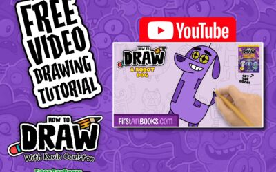 Video Drawing Tutorial: How to Draw A Robot Dog in 7 Minutes | Learn to Draw Cartoon Robots | Fun All-Ages Art Activity