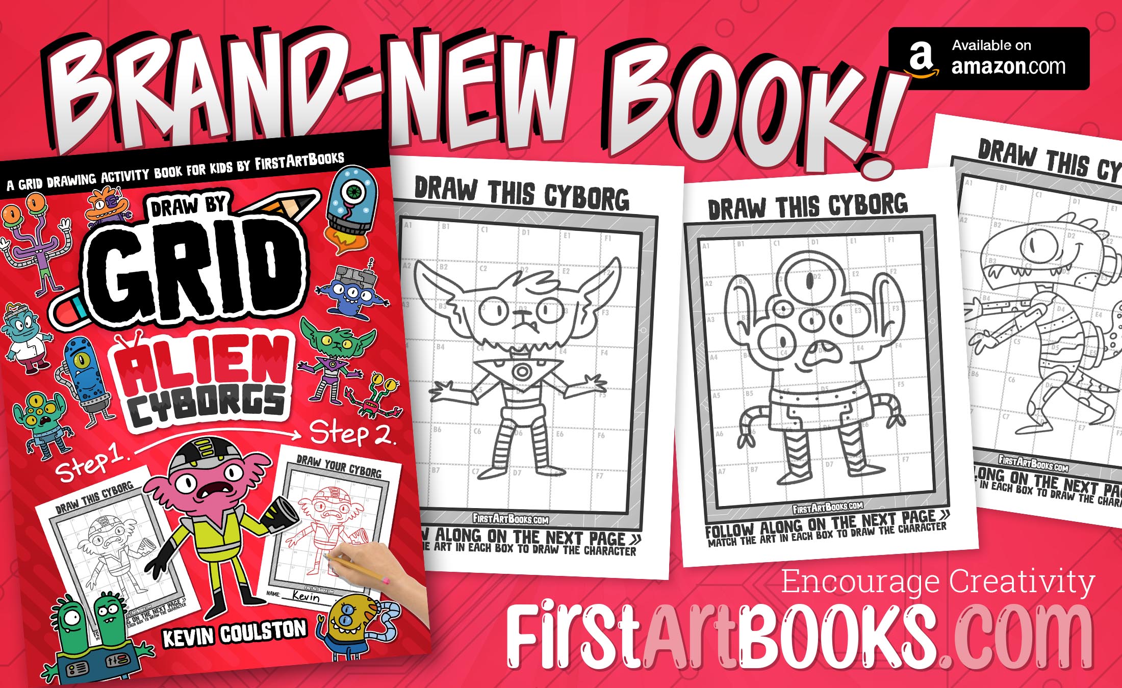New Book Release: Draw By Grid Alien Cyborgs Learn To Draw Cyborgs