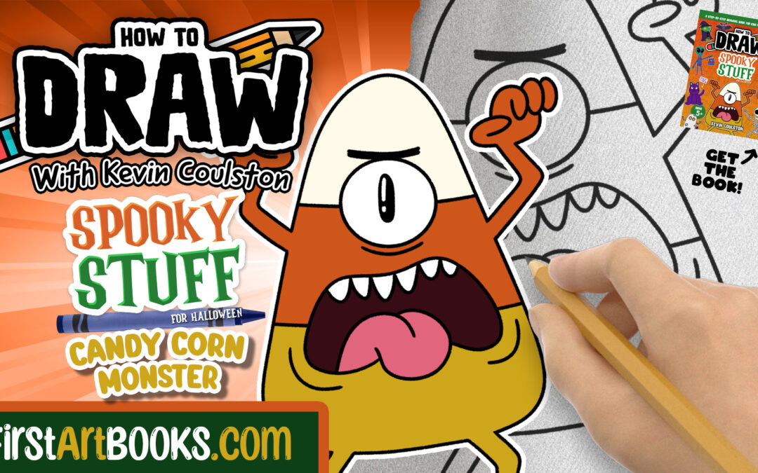 Video Drawing Tutorial: How to Draw A Candy Corn Monster in Less Than 6 Minutes | Kids Halloween Drawing Activity
