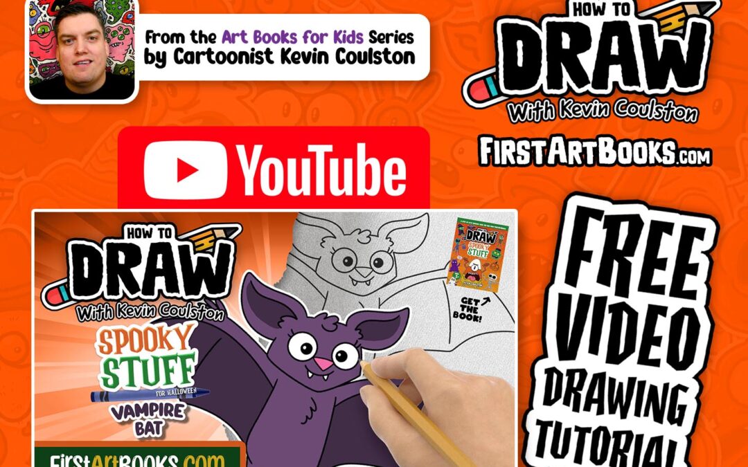 Video Drawing Tutorial: How to Draw A Vampire Bat in 7 Minutes | Kids Halloween Drawing Activity