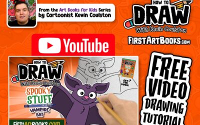 Video Drawing Tutorial: How to Draw A Vampire Bat in 7 Minutes | Kids Halloween Drawing Activity