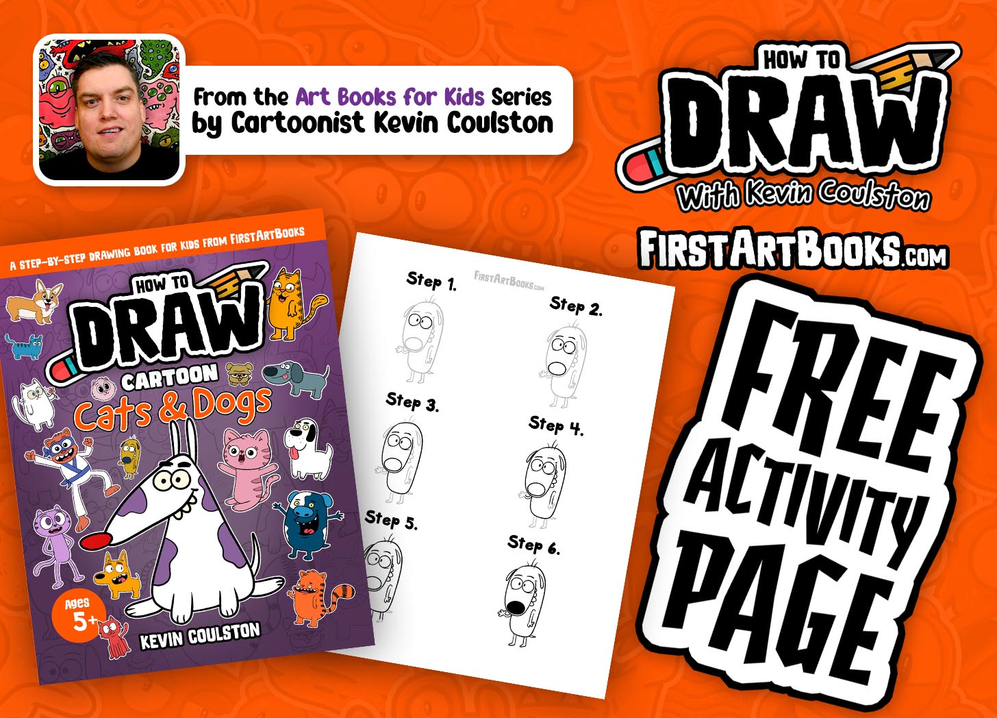 Free Activity Page: How to Draw a Silly Cartoon Dog in 6 Easy-to-Follow Steps | Fun Step-by-Step Drawing Books for Kids