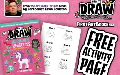 Free Activity Page: How to Draw a Snail in 6 Easy-to-Follow Steps | Beginner Drawing Worksheet | Learn to Draw Cute Stuff