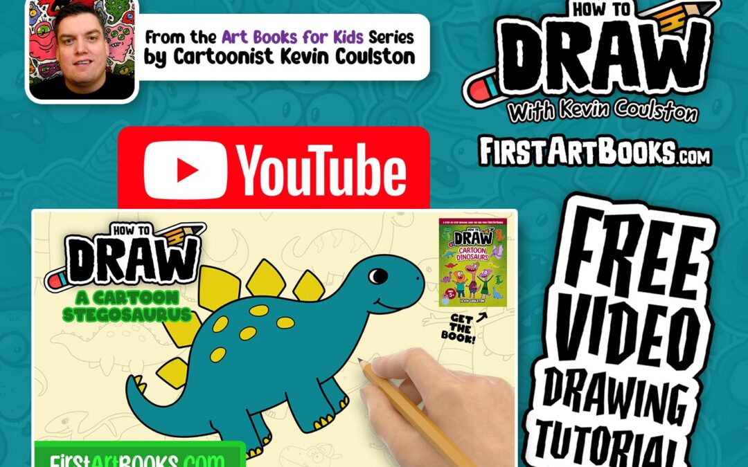 Video Drawing Tutorial: How to Draw A Stegosaurus in 11 Minutes | Learn to Draw Dinosaurs The Fun Way | Art Activity for Kids
