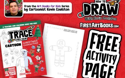 Free Gingerbread Man Coloring Page | From Trace Then Color: Cartoon Christmas Characters – A Tracing and Coloring Book for Kids