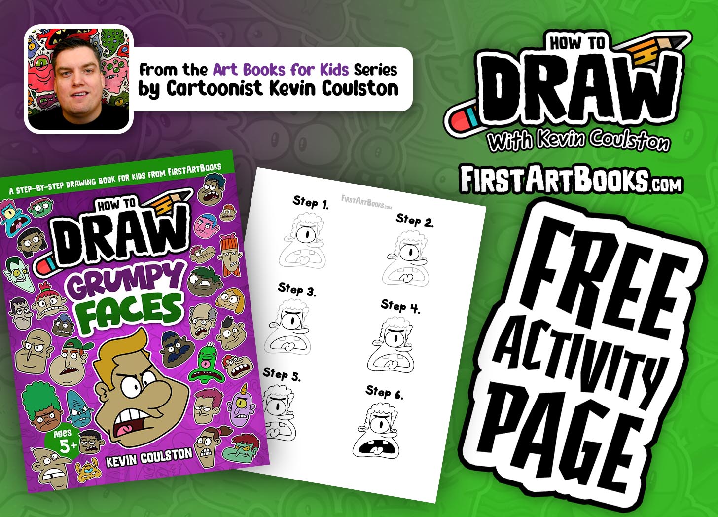 Free Activity Page: How to Draw A Grumpy Cyclops | A Page Straight Out of ‘How to Draw: Grumpy Faces’ A Step-by-Step Drawing Book for Kids