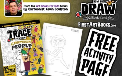 Free Burglar Coloring Page | Trace Then Color: Cartoon People | Fun Coloring and Tracing Worksheet for Kids