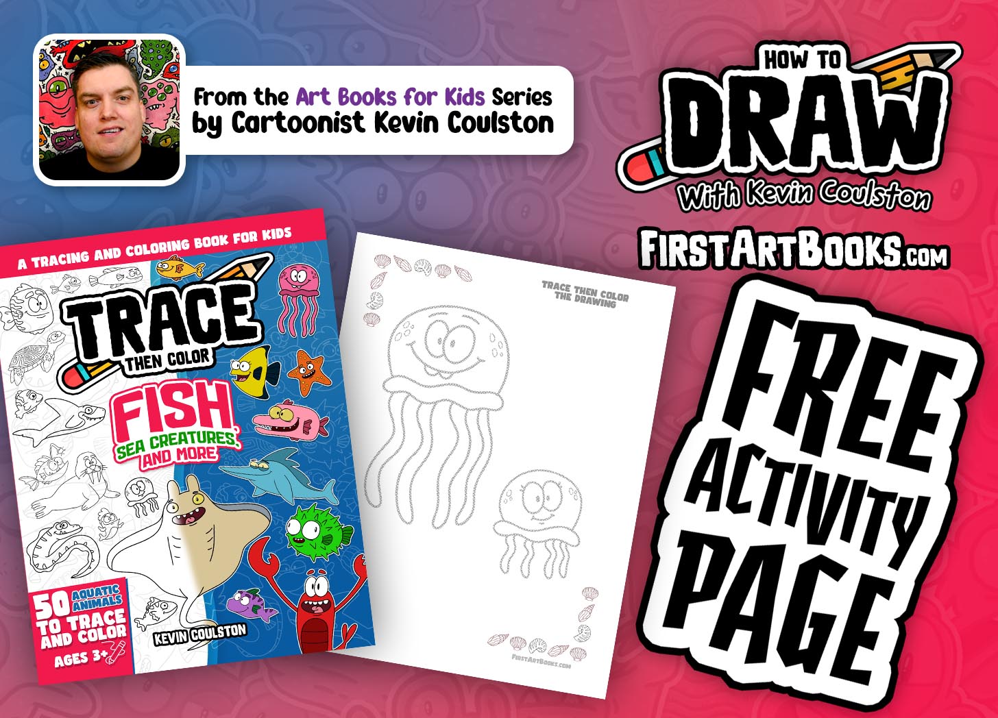 Free Jellyfish Coloring Page | Trace Then Color: Fish, Sea Creatures, and More | Fun Coloring Activity for Kids