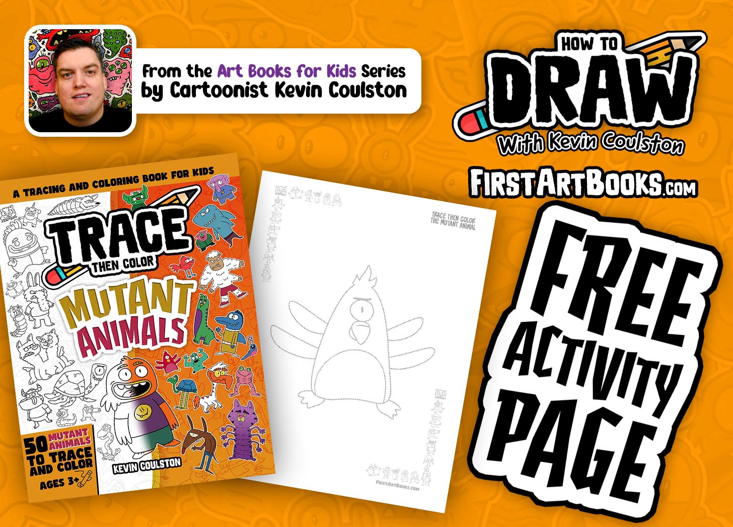 Free Mutant Penguin Coloring Page for Kids | A Fun Art Activity – Trace Then Color