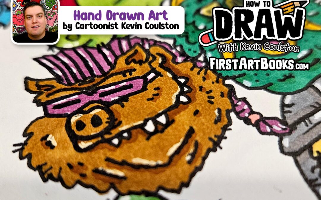 Drawing Bebop from Ninja Turtles in my Crusty Goobers Style | How to Draw with Kevin Coulston