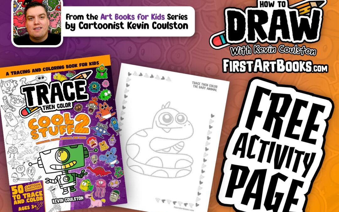 Free Baby Snake Coloring Page | Trace Then Color: Cool Stuff 2 | Fun Activity Page for Kids