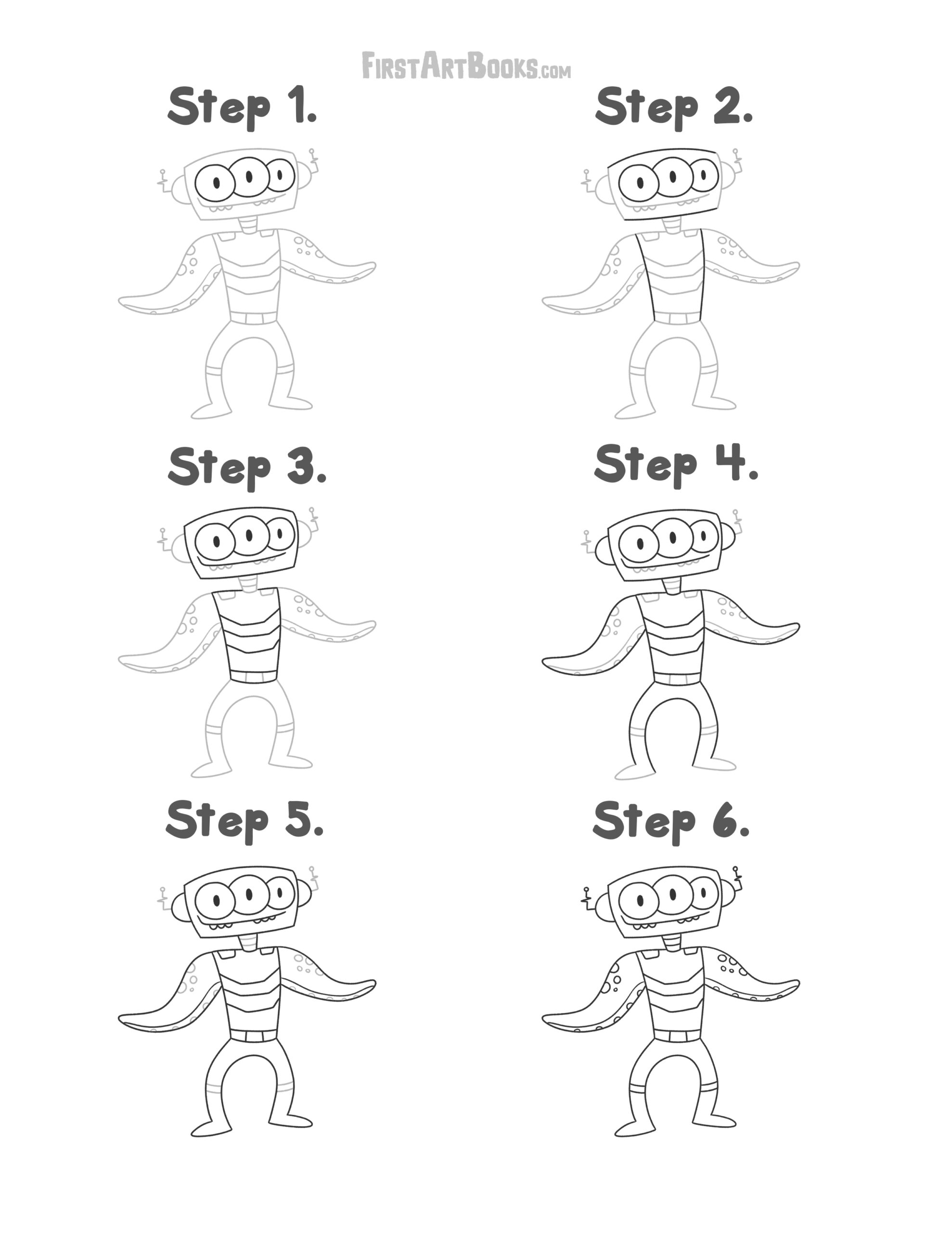 How to Draw: Alien Cyborgs - A Step-by-Step Drawing Book for Kids from FirstArtBooks - Image 3